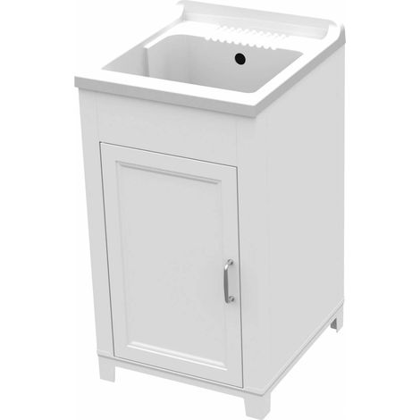 KIT LAVATOIO RESINA ANTIACIDO 45X50 CM BIANCO