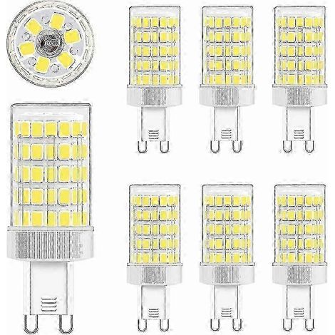 Ampoule LED G9 blanc froid 10 W 6000 K (équivalent 80 W), 900 lm, 220 V CA, angle de diffusion large à 360°, 86 x 2835 LED SMD, non dimmable, lot de 6 (1/5)