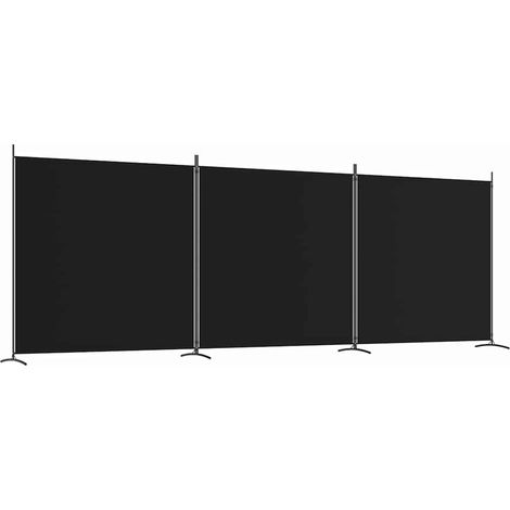 Cloison de séparation 3 panneaux Noir 525x180 cm Tissu (1/5)