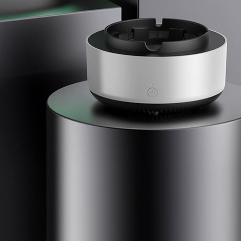 Cendrier intelligent pour voitures, empêchant les cendres volantes et les odeurs de fumée, compatible avec les purificateurs d'air domestiques, blanc. (1/5)