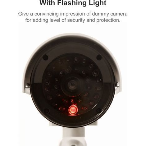 Caméra de sécurité factice avec voyant LED clignotant – pour intérieur/extérieur, dissuasion efficace contre les intrusions (1/5)