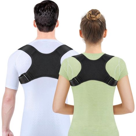 Ensemble de deux correcteurs de posture pour adultes, ceinture de soutien dorsal réglable, correcteur de posture confortable, corrige la cyphose. (1/4)