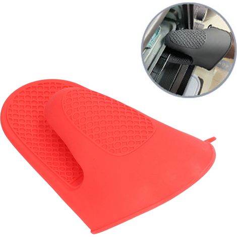Set mit 2 Mini-Ofenhandschuhen aus dickem, hitzebeständigem Silikon, rot (1/5)