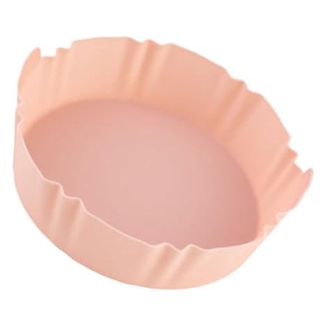 CSPARKV - Bandeja para horno de 17,2 x 4,6 cm, alfombrilla de silicona para freidora de aire doméstica, alfombrilla reutilizable para freidora de aire, gel de sílice rosa (1/5)
