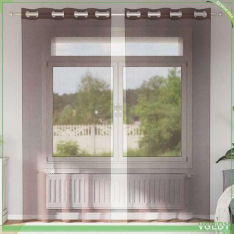 4102068 Rideaux en voile avec illets 2 pcs marron 140x245 cm (1/5)