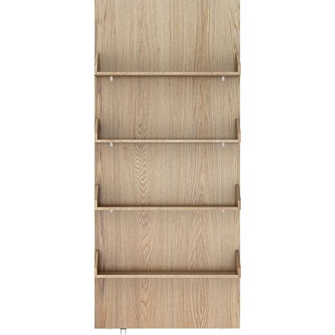 Porta scorrevole in Legno e MDF con mensole e guida a scomparsa Naturale chiaro 93 x 210 cm - KAZORI (1/5)