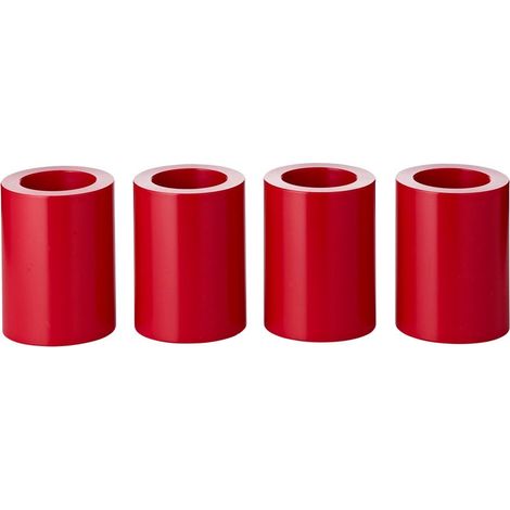 Lot de 4 Bougies Photophores Chauffe-Plat Rouge Aspect Cire Ø 6 cm H 8 cm - PANGIVO (1/4)