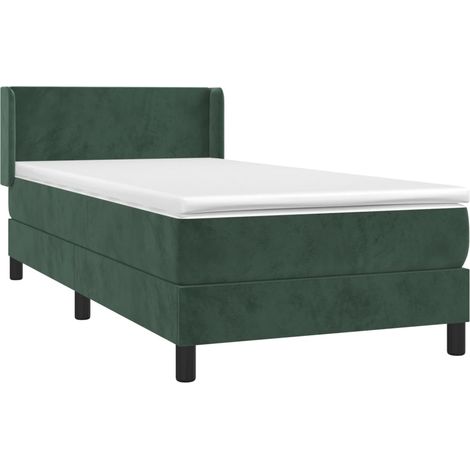 Giroletto a Molle con Materasso Verde Scuro 80x200 cm Velluto vidaXL (1/4)