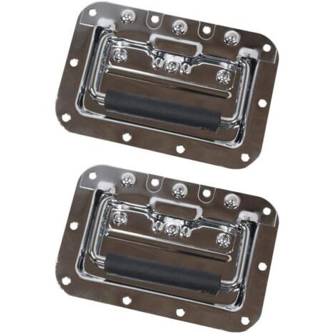 Set mit 2 abnehmbaren Griffen – Verschiebbare Querstange – Feder – 16 × 10,7 cm – Silber (1/3)
