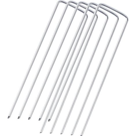 50 Pcs 15 cm Piquets de Jardin, Piquet de Tente, Piquets de Fixation, pour Sardines de Fixation, Clous Ancrages au Sol en U pour Camping Bache Anti Mauvaise Herbe Tissu Anti Mauvaises Herbes Jardin (1/5)