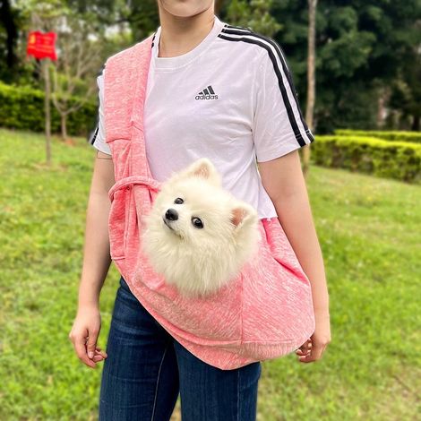 Sac de transport réversible pour chiens et chats, avec poche de rangement, sac de transport mains libres pour petits chiens et chats jusqu'à 7,3 kg, harnais de voyage, sac pour chien (1/3)