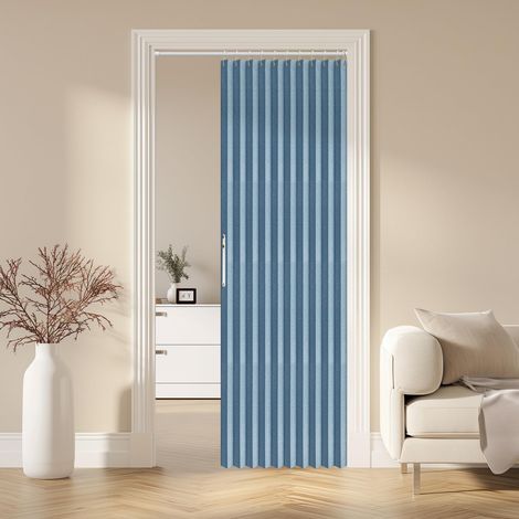 Rideau de Porte, Bleu, 1 Panneau, magnétique, bloquant la lumière, Pliable, Design Invisible, Convient pour Chambre à Coucher, Salon, Placard, Style Moderne (1/5)