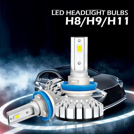 LED-Scheinwerfer, Lampen, Komplett-Umrüstsatz H11 H8 H9 HB2 9003 6000K 8000LM für PKW, Kofferraum, SUV - H11 H8 H9 (1/4)
