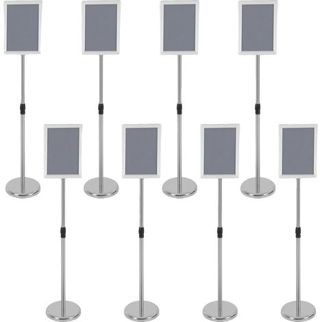 Plakatständer, höhenverstellbar, 360° drehbar, Silber (1/2)