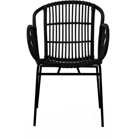 Interiors by Premier Black Natural Rattan Chair with Raised Sides, Rustless Rattan Chair, Easy Cleaning Rattan Armchair (1/5)