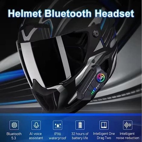 Deux casques universels pour deux motards, avec Bluetooth 5.3 et un microphone 2 en 1, compatibles avec tous les casques. (1/4)