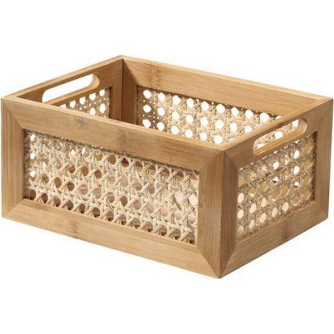 Kleine Bambus- und Rattanbox – L 25 x 18 x 12 cm – Braun (1/5)