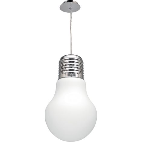 Lámpara de techo colgante LUZ 1xE27 29d Blanco/Cromo