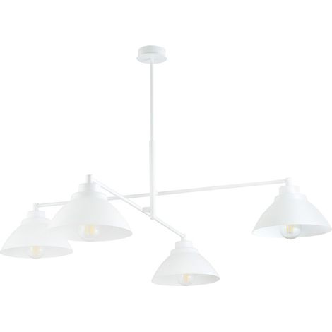 Lustre plafond Emibig Maverick blanc métal 4xE27 100 cm (1/4)