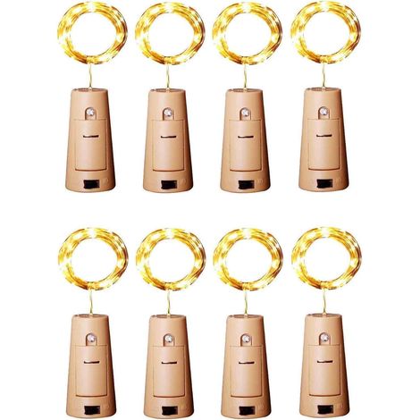 Lumière De Bouteille À Bouchon - Fil Argenté 40 Pouces - 10 Ampoules Led Blanc Froid - Pour Décoration Intérieure Extérieure - Lot De 10 (1/5)