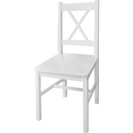 Maison Exclusive - Esszimmerstühle 4 Stk. Weiß Kiefernholz
