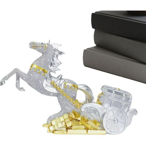 Statue Cheval du Zodiaque Chinois Ornement - Mascotte Cheval en Résine pour Année du pour Famille Amis Collègues Collectionneurs Bibliothèque Table de Chevet (1/5)