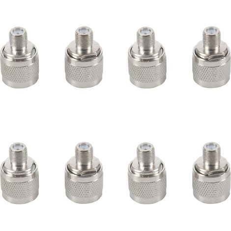 Packung mit 8 N-Stecker auf F-Buchse HF-Koaxialadapter für drahtlose Antennen, silberfarben (1/5)