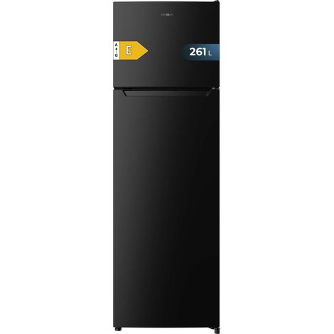 Frigorifero a due sportelli nero, altezza 169 e larghezza 54, 261 litri, Defrost, classe energetica E e con modalità Fast Freezing