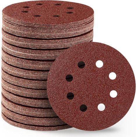 110 Papiers Abrasifs 125mm 8 Trous Grain P40