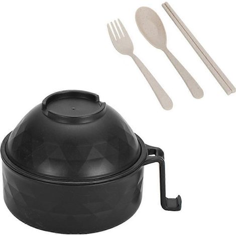 Ensemble cuiseur à ramen - Bol à nouilles instantanées en paille avec poignées noir-- (1/5)