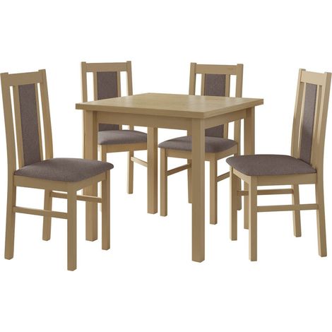 Conjunto de comedor Victorville 310, Roble Sonoma, 78x80x80cm, Diámetro: 0, Número de asientos: 4, Estilo: Contemporary