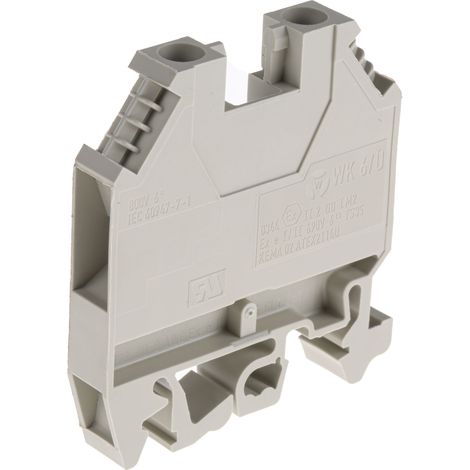 Bloc de jonction de traversée RS PRO, 6mm², A visser, Gris ( Prix pour Paquet de 5 ) (1/4)