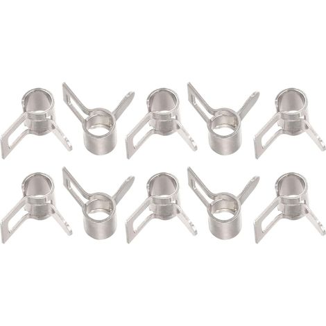 Collier Serrage Ressort, 10pcs 65Mn Acier 4mm Interne Diamètre Basse Pression Air Clip Pinces Apte 4.3mm-4.5mm OD Carburant Conduites Silicone Vide Tuyaux, Nickel Plaqué (1/5)