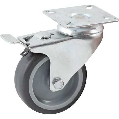 avl Ruota pivotante in gomma grigia 100 mm 90 kg