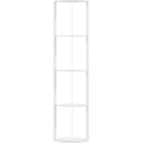 Lámpara de pie LED con estantería, regulable en 5 niveles, RGB, mando, blanco (1/5)