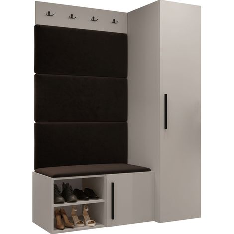 Conjunto para recibidor Nitos II, Manila 04, 191x124x50cm, Tapiz, Aglomerado laminado, Montada en la pared, Colocada