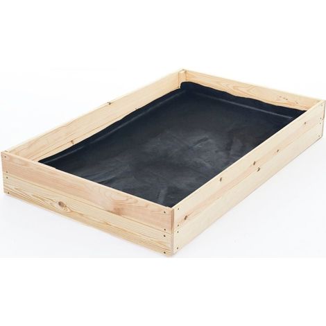 Gemüsegartenbox - Zuchtbox - 140x80x18 cm - Holz - mit Bodenplane