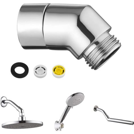 Adaptateur de douche à main 45° cuivre coude joint étanchéité raccord 1/2 (1/5)