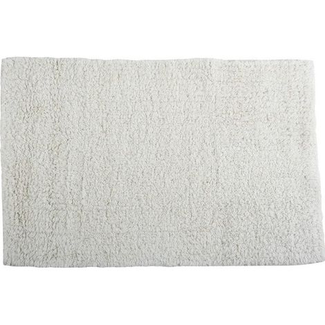 Alfombra de baño de algodón 45x70cm Blanco MSV