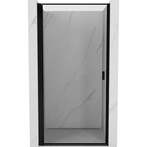 Mexen Mist-B porte de douche battante gauche 90 cm, cadre noir, noir - 8A2-090-000-70-70-L (1/5)