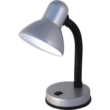 Lampe de Table Charleston à Col Flexible, Lampe de Bureau et de Chevet au Design Moderne, Abat-Jour de Chevet pour Lecture avec Interrupteur, Ampoule E27 Câble 150cm - Noir (1/4)