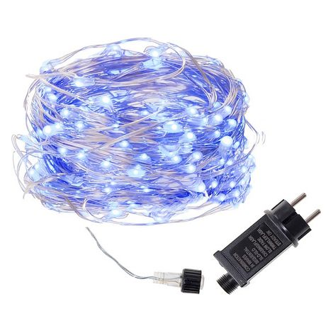 LED-Lichterkette mit Timer 200 LEDs 23 m 8 Funktionen Stromversorgung blaues Licht