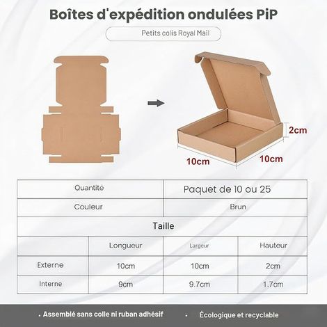 Corrugated Shipping Boxes, Large Mailboxes 100x100x20mm, Small Parcel Packaging Postal Boxes for Business, Shipping, Storage or Gifts (1/2)
