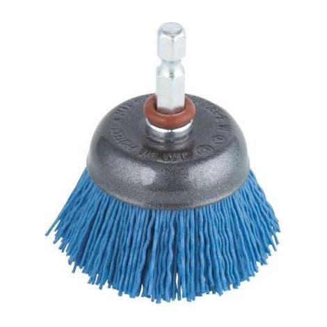 Wolfcraft - Nylondraht-Topfbürste, soft S=6mm, blau, ø45mm - 2728000 (1/3)