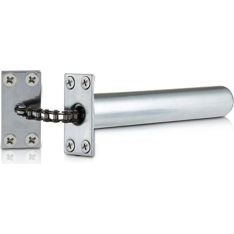 Filiyano-Ferme-porte invisible chromé satiné pour portes intérieures, fermeture amortie, ferme-porte automatique pour portes intérieures (1/2)