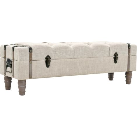 Panca contenitore 111 x 34 x 37 cm legno massello e acciaio 020010889