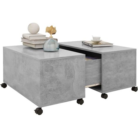 Table Café Table basse - Bout de canapé Gris béton 75x75x38 cm Aggloméré (1/5)