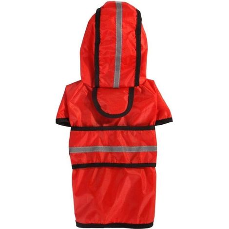 Manteau Impermeable Chien - 1 Piece - Capuche Ajustable - Bandes Reflechissantes - Pour Chiens Taille M (Tour De Poitrine 36 cm) (1/3)