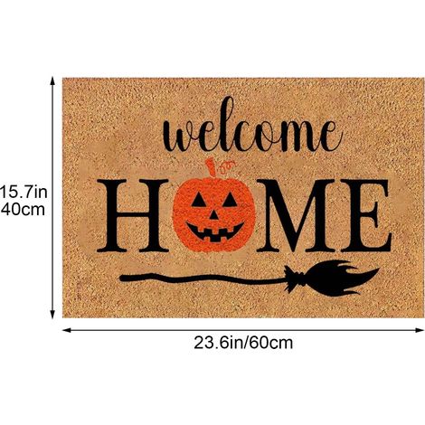Tapis De Sol Halloween - Motif Fantôme - En Caoutchouc Anti-dérapant - Pour Entrée Intérieure Et Extérieure - 60 X 40 Cm - 1 Pièce (1/5)