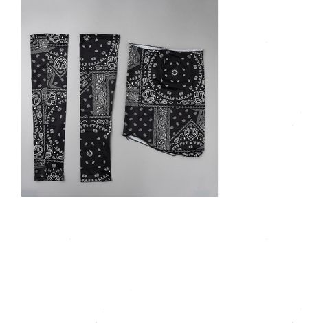 Ensemble de Protection Solaire (2 pièce) : Cache Cou Bandana et Manchons en Soie Glacée Blanche Rafraîchissante Res